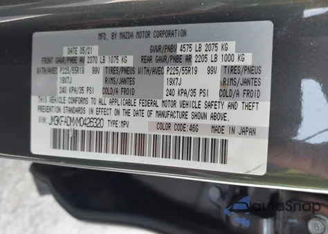 2021 Mazda Cx-5 Grand Touring from USA, damaged, VIN JM3KFADMXM0426320